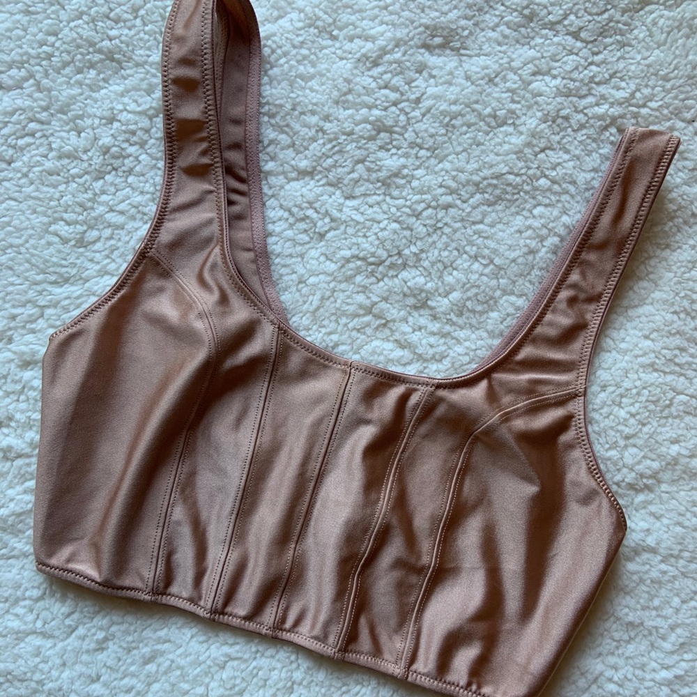 UO | Spandex Bralette/Crop Top - Champagne